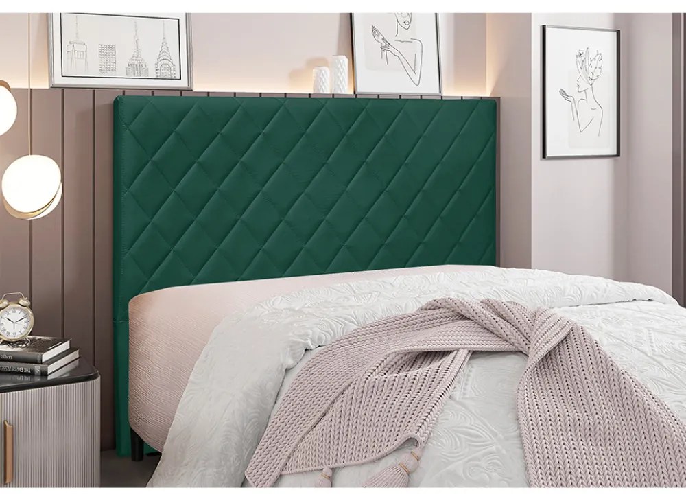 Cabeceira Cama Box Queen 160 cm Dubai Veludo Verde S04 - D'Rossi