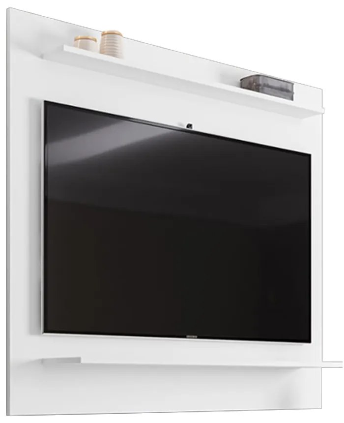 Painel para TV Suspenso 50 Pol 120cm 2 Prateleiras Mercy M12 - Branco