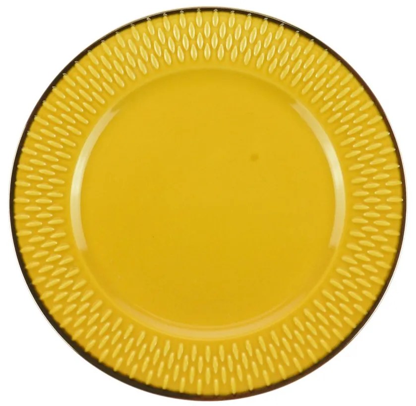 Jogo Prato Sobremesa Porcelana 6 Peças Drops Amarelo 20cm 17481 Wolff