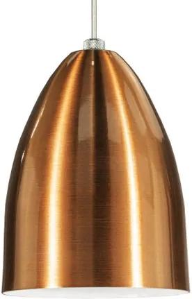 Luminária Pendente Cone de Alumínio Cobre - Soq: E27 / Tam: 13x19cm