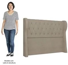 Cabeceira Casal King Cama Box 195cm Malva I02 Bouclê Capuccino - Mpoze