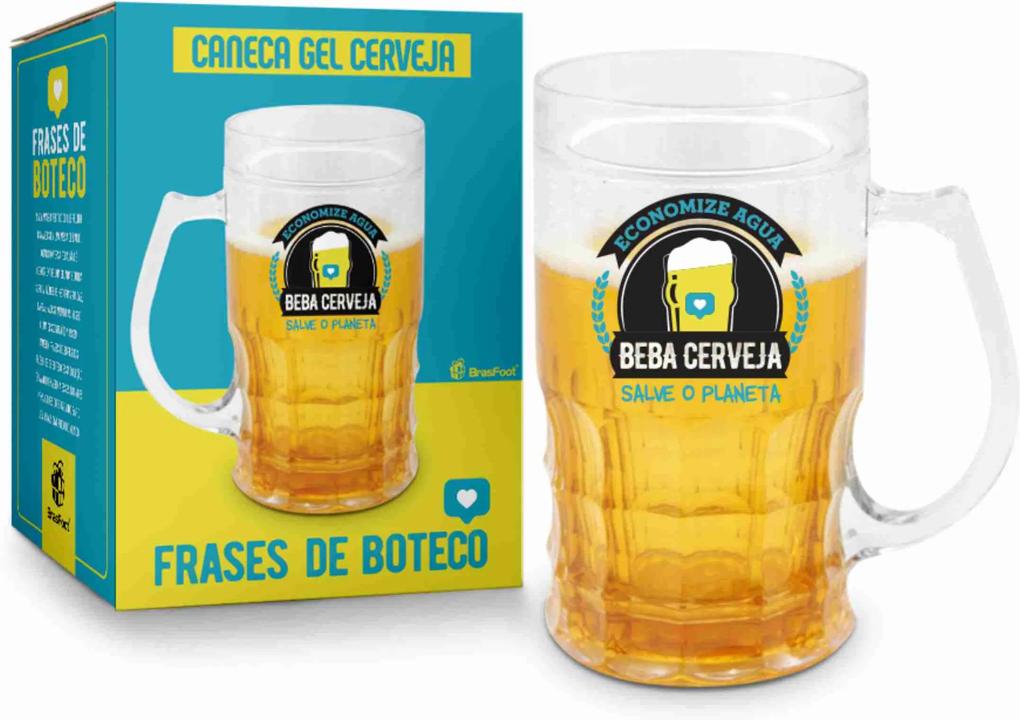 Caneca gel cerveja 450ml  - bar / boteco / churrasco - economize Água