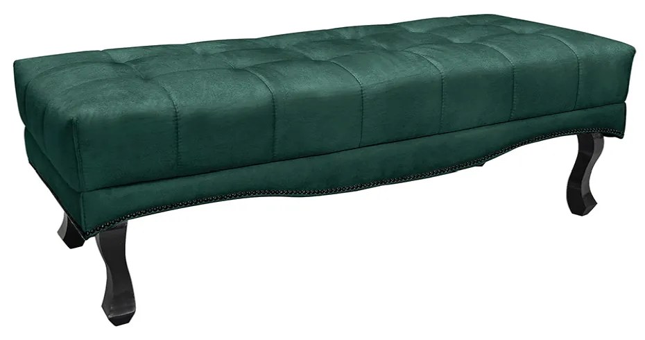 Cabeceira Cama Box Casal 140cm e Recamier Vicenza Veludo S04 - D'Rossi - Verde