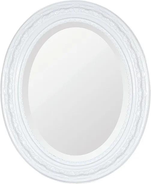 Espelho Oval Bisotê Branco Puro Médio