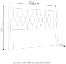 Cabeceira Casal King Cama Box 195cm Malva Z04 Linho Cinza - Mpozenato