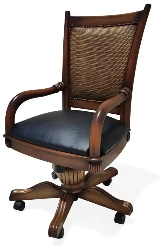 Cadeira de Escritório Design Brasileiro - Braços de Madeira