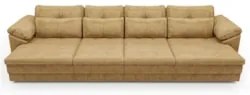 Sofá Retrátil 4 Lugares Para Sala 379cm Dijon Couro Bege S07 - Mpozena
