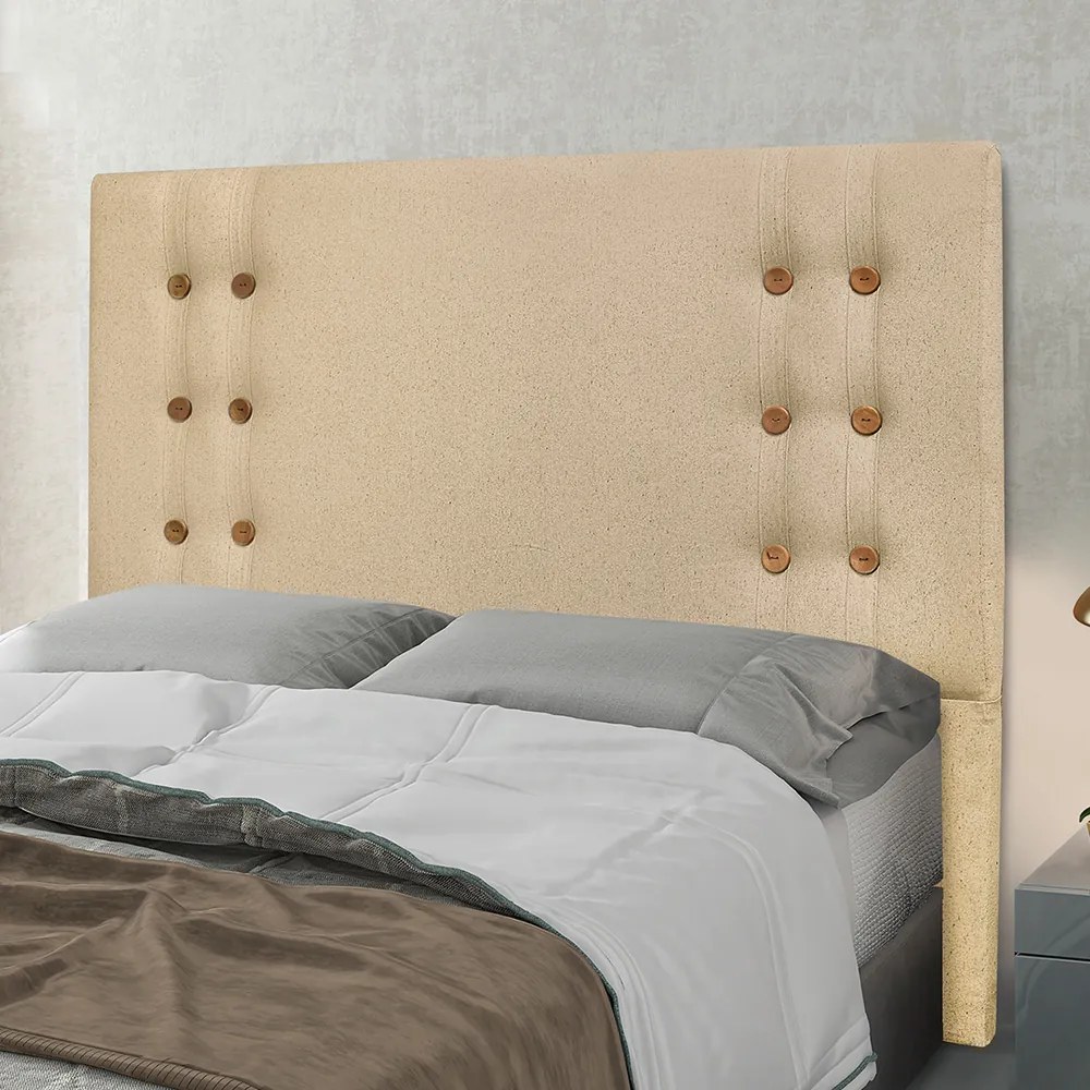 Cabeceira Cama Box Solteiro 90 cm Genova Linho Dourado S04 - D'Rossi