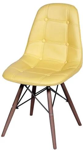 Cadeira Eames Botone Amarela Base Escura - 44876 Sun House