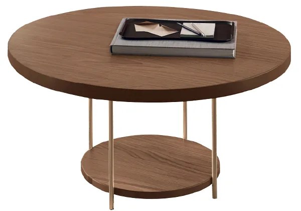 Mesa de Centro Sky Sala de Estar com Tampo MDF Pés em Aço Castanho G26 - Hb Móveis