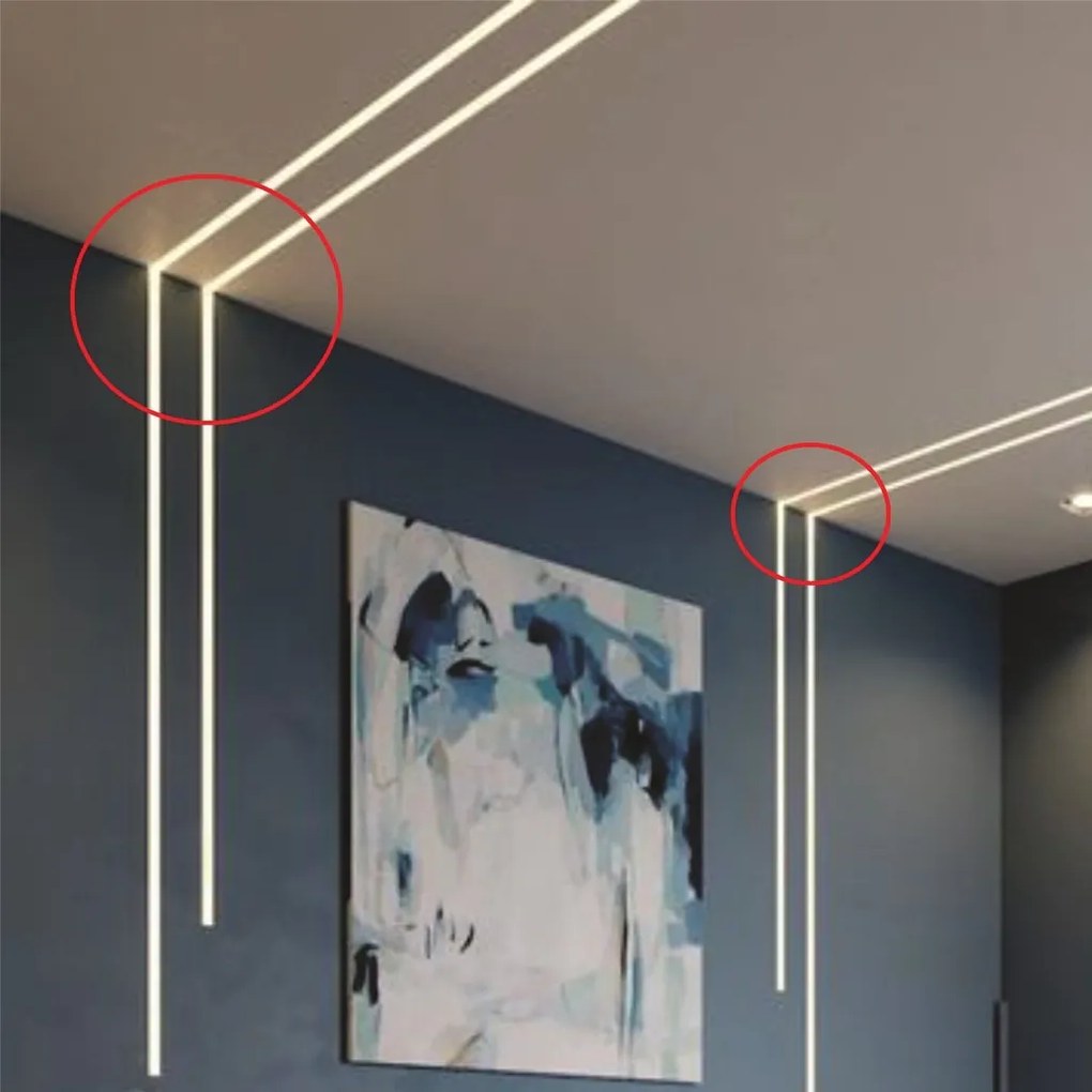 Junção Teto/parede Perfil Embutir Para Fita Led Garbo 10X10Cm | Usina... (BT - Branco Texturizado)