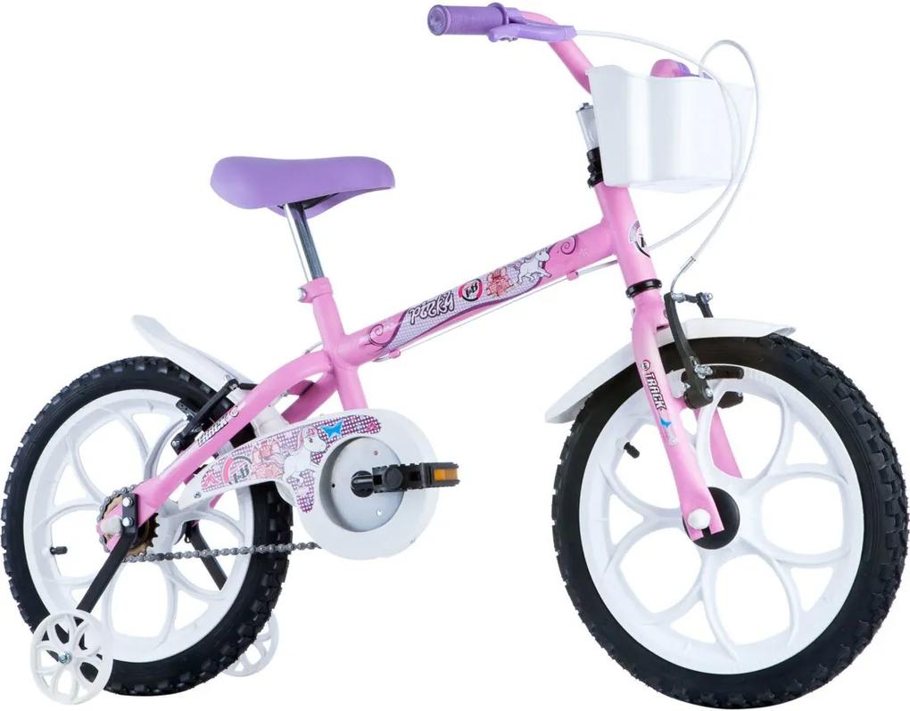 Bicicleta Aro 16 Pinky Branco E Rosa Track Bikes