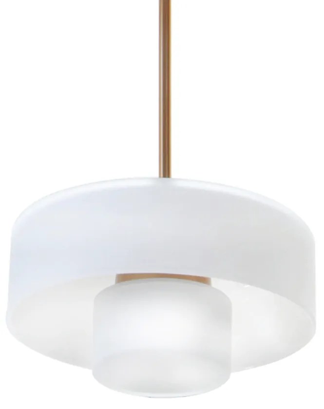 Pendente Bol Ø18X22Cm Vidro E Metal Alumínio 01Xled 5,5W 2700K - Old A... (CHAMPANHE, BRANCO (Fosco))
