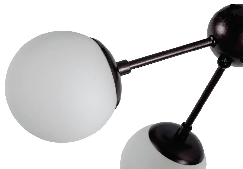Pendente Dança Ø46X62Cm 6Xg9 / Metal E Globo Ø12Cm | Usina 16732/6 (MR-T - Marrom Texturizado, FOSCO)