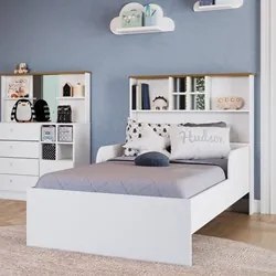 Cama Infantil Com Nichos e Espelho House A05 Branco - Mpozenato