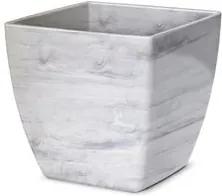 Cachepô Quadrado Nutriplan Elegance Branco Carrara 16x16 N°4