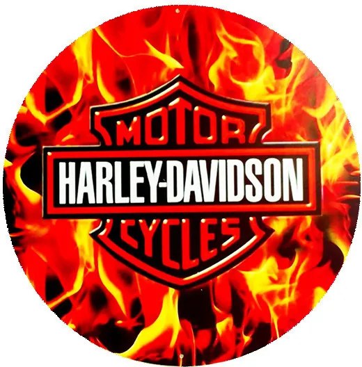 Placa Harley Fire Redonda