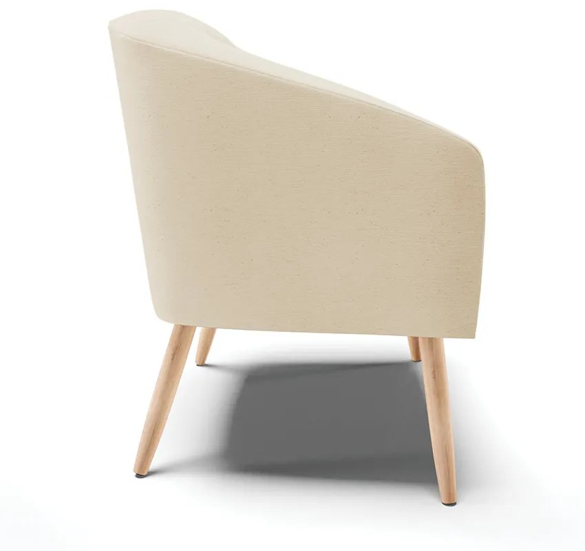 Poltrona Decorativa Pé Palito Natural Stella Linho D03 - D'Rossi - A19 Bege