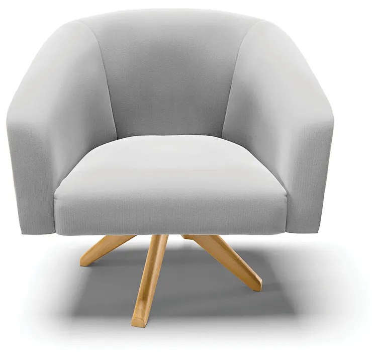 Poltrona Decorativa Giratória MA30 Kit 2 Stella Suede Cinza D03 - D'Rossi