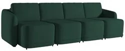 Sofá Cama Casal para Sala 396cm Polska K04 Veludo Verde - Mpozenato