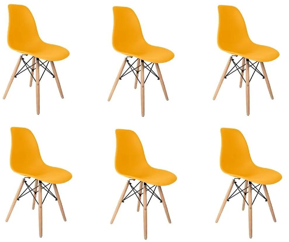 Conjunto 6 Cadeiras Eames Amarela Dsw - Empório Tiffany