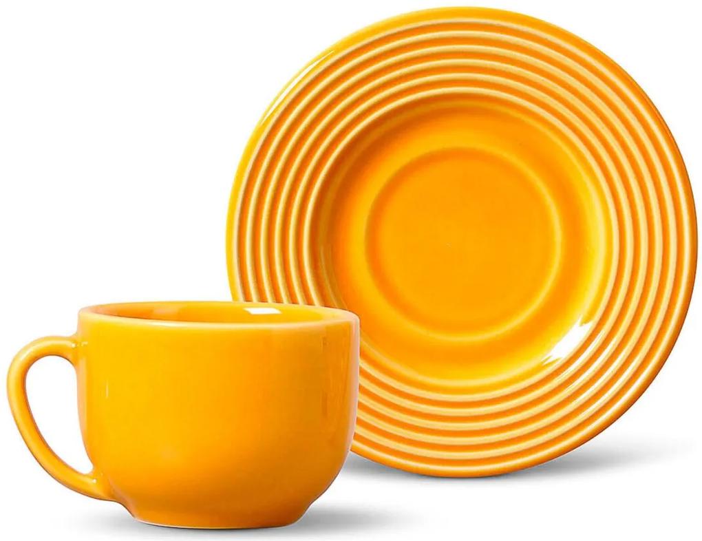 Conjunto 12pçs Xícaras de Chá Porto Brasil Argos Amarelo
