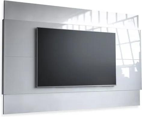 Painel para TV até 60 polegadas com suporte 1,90m, Branco Gloss, Dallas