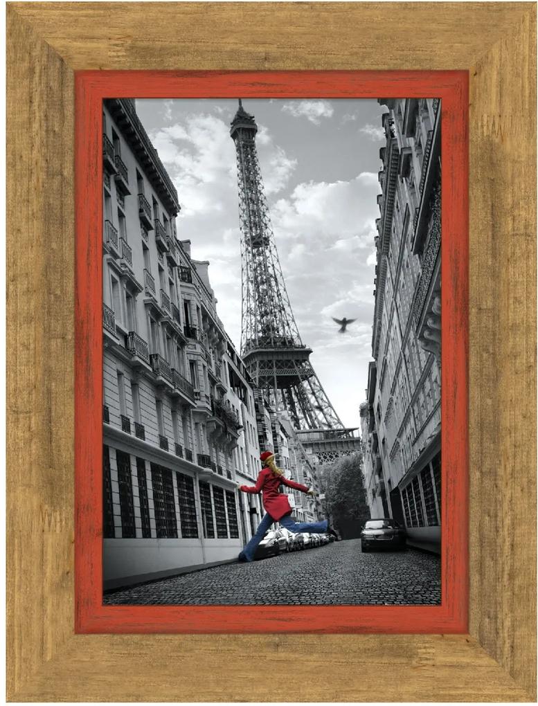 Quadro Rústico Decorativo Paris La Vest Rouge 90x120cm