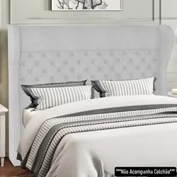 Cabeceira Cama Box Casal 140cm Trinidad P02 Boucle Branco - Mpozenato