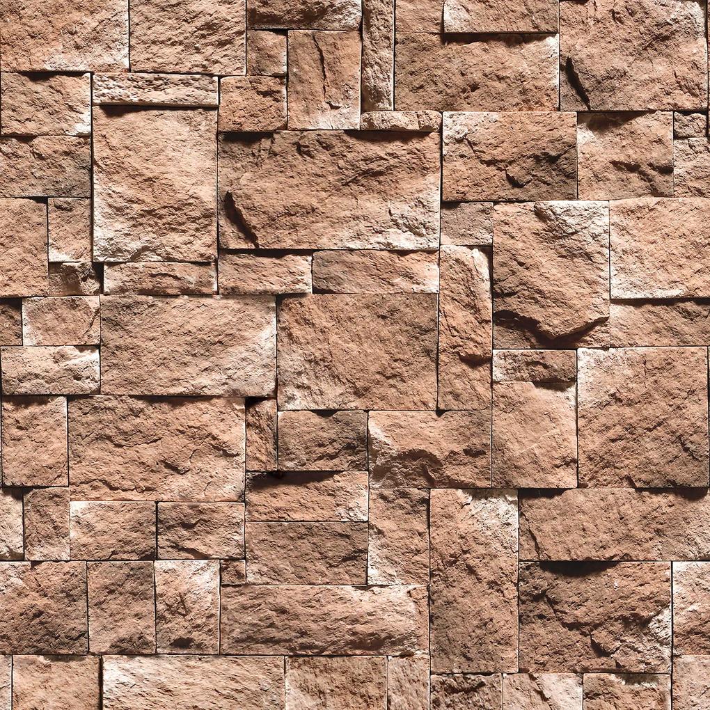 Papel de parede adesivo pedra marrom