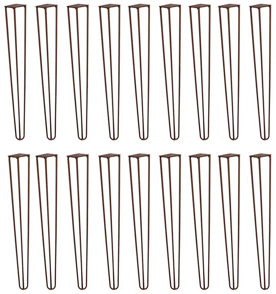 Kit 18 Pés de Metal 60 CM Hairpin Legs Mesa de Canto Aparador Bronze G41