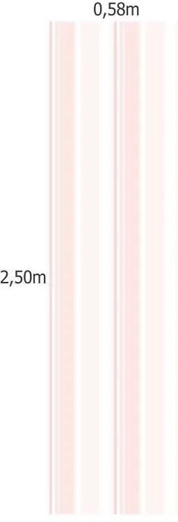 Papel De Parede Adesivo Listrado Rosa E Branco (0,58m x 2,50m)