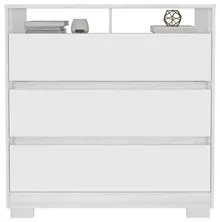 Cômoda para Quarto 3 Gavetas 90cm Califórnia Carvalho Branco/Branco -