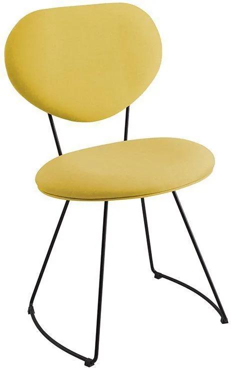 Cadeira Milão Meia Lua Linho Amarelo - Daf Mobiliário