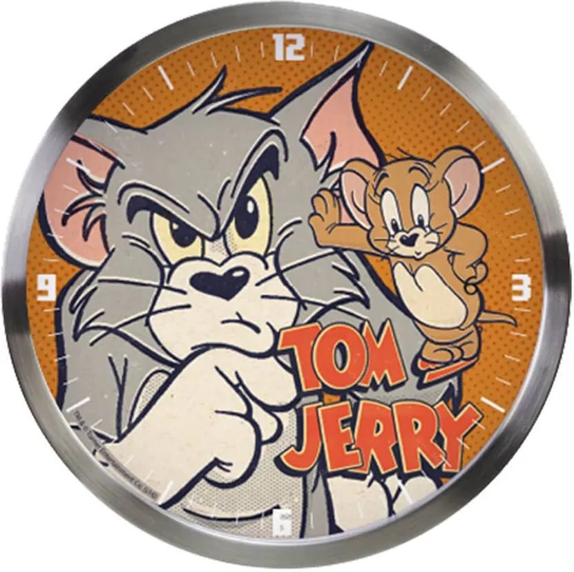 Relógio de Parede HB Tom And Jerry Mad Cat And Mouse Cinza - Urban