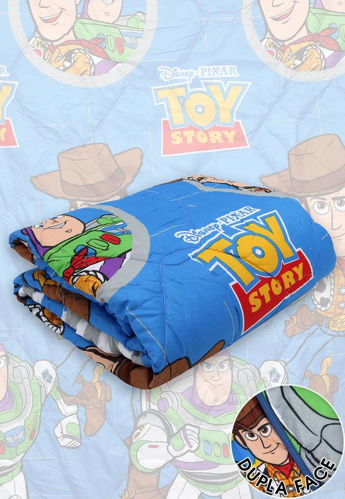 Edredom Solteiro Lepper Dupla Face Microfibra Toy Story 1,50 m x 2,20 m Azul