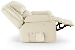 Poltrona do Papai Reclinável Pietra Power Touch Massagem FH9 PU Bege -