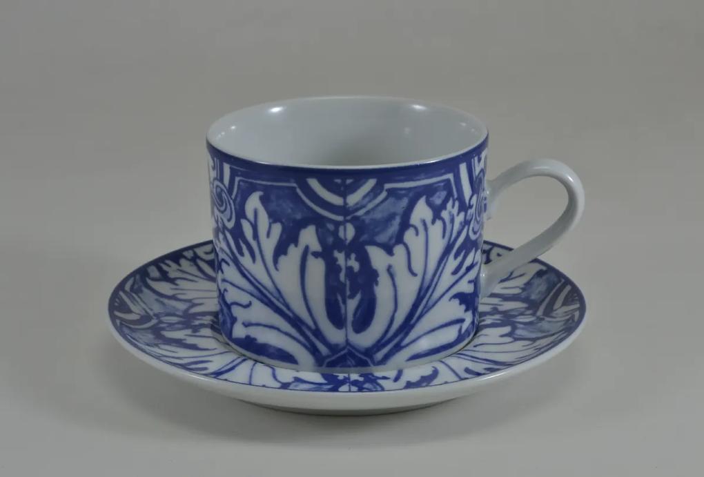Conjunto de Xicaras para Chá c/ Pires Porcelana Schmidt 06 Peças - Dec. Azulejo