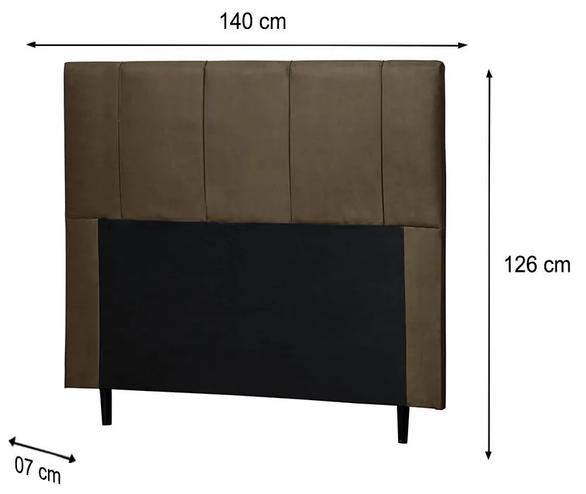 Cabeceira Donna Para Cama Box Casal 140 cm Suede Marrom -  D'Rossi