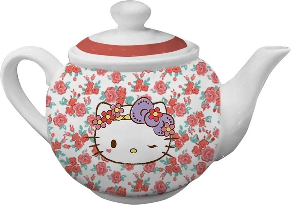 Bule de Chá em Cerâmica Branco Hello Kitty Urban