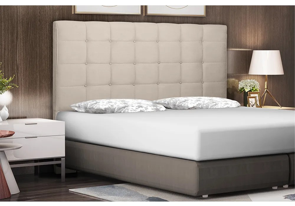 Cabeceira Verona Para Cama Box King 195 cm Suede Bege - D'Rossi