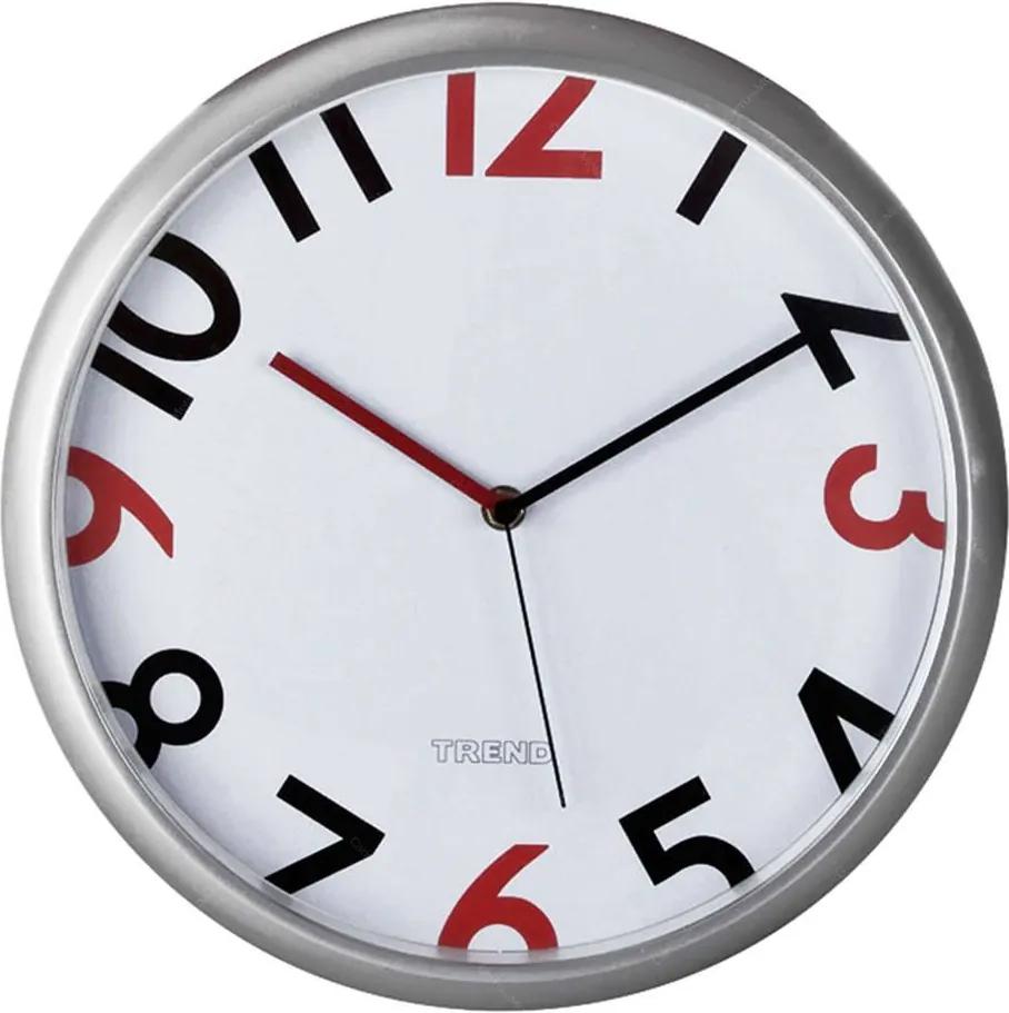 Relógio de Parede Redondo Números Vermelhos e Pretos Urban - 30,5x4 cm