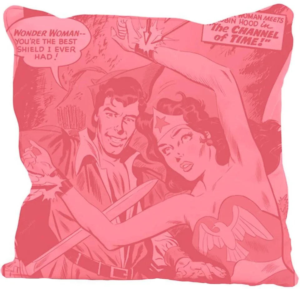 Capa para Almofada DC Comics Wonder Woman Retro Rosa - Urban