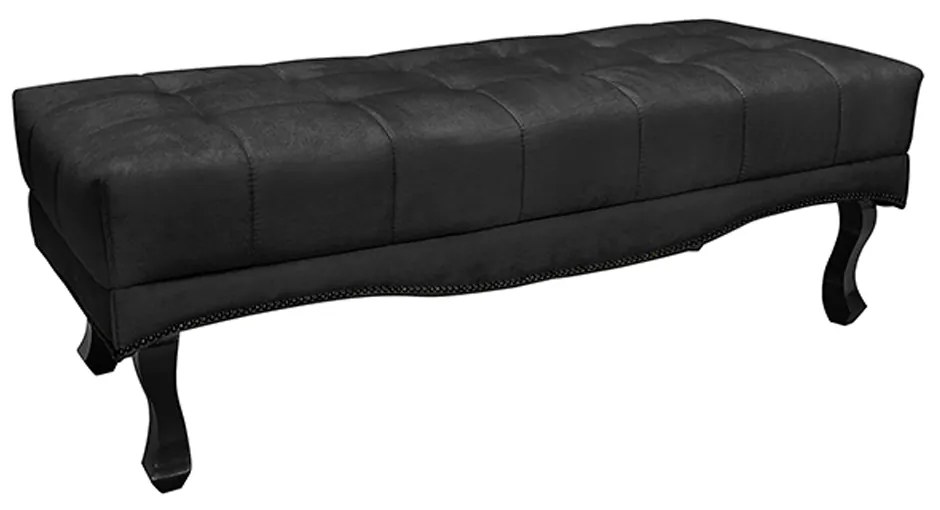 Recamier Decorativo 90cm Loewe Veludo Pés de Madeira Preto G63 - Gran Belo