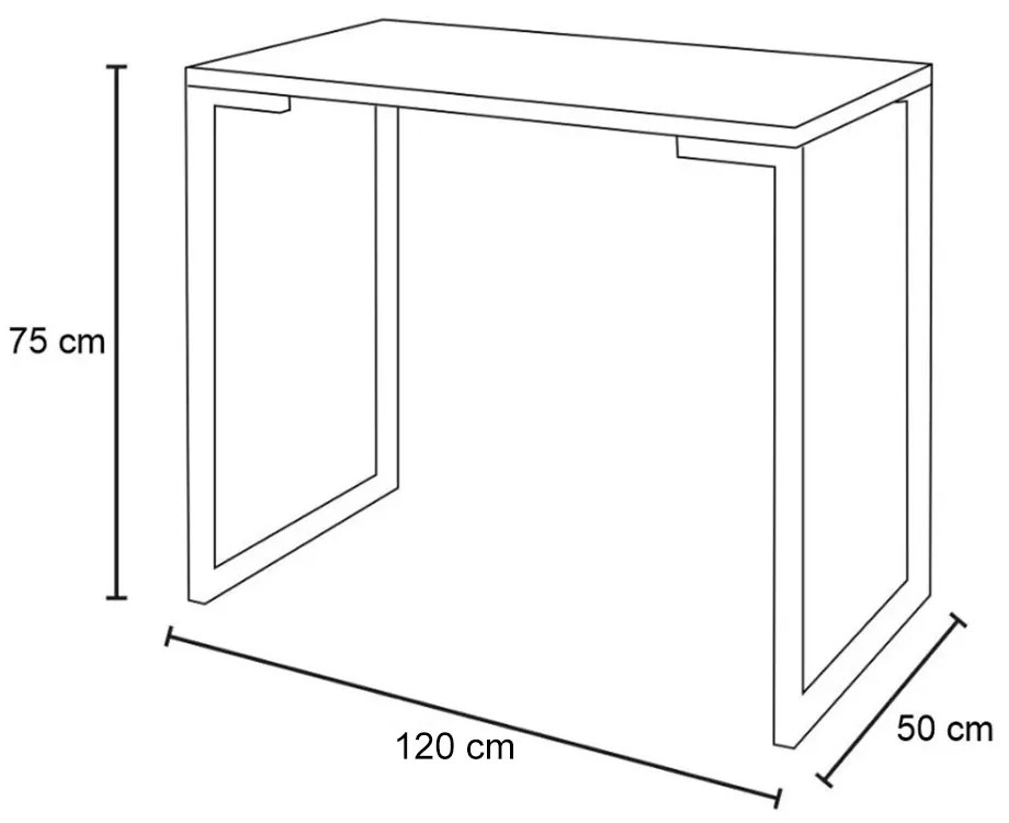 Mesa Para Computador Escrivaninha Industrial Porto 120cm Natural D'Rossi