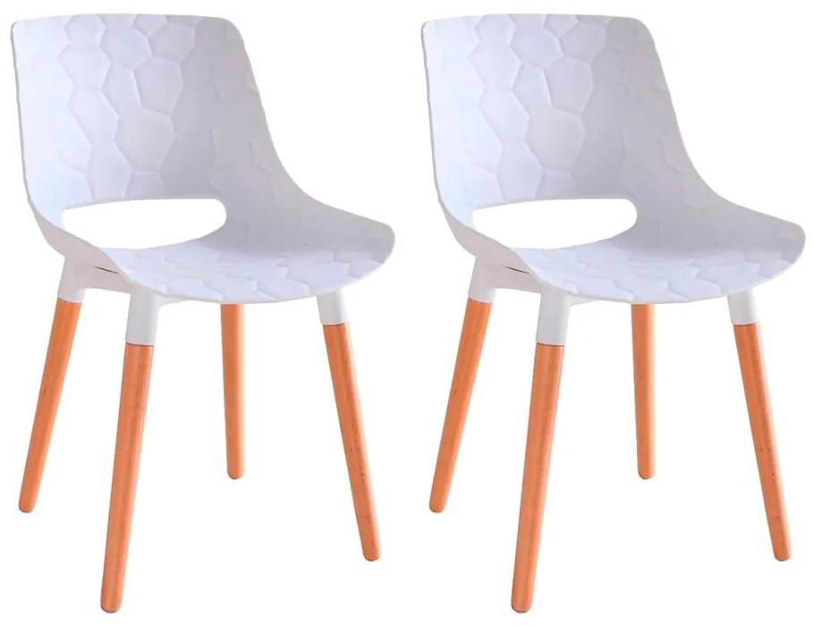 Kit 2 Cadeiras Decorativas Para Salas e Cozinhas LivClean (PP) Branco - Gran Belo