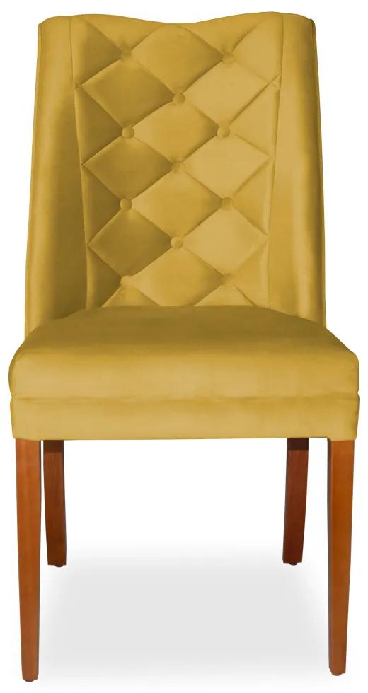 Kit 6 Cadeiras de Jantar Micheli Suede Amarelo