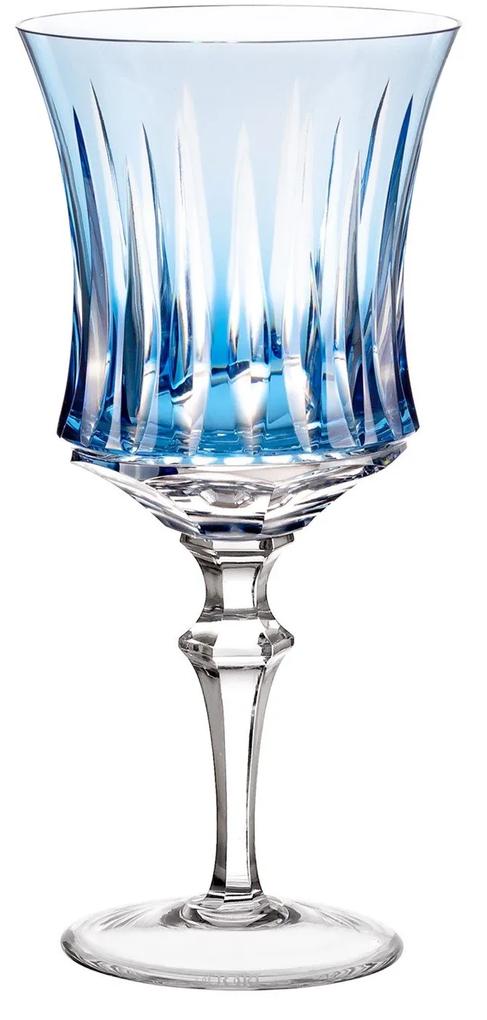 Taça de Cristal Lapidado Artesanal p/ Vinho Tinto - 66 - Azul Claro  66 - Azul Claro