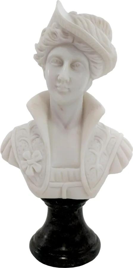 Busto em Mármore Carrara 30x18x10 Cm