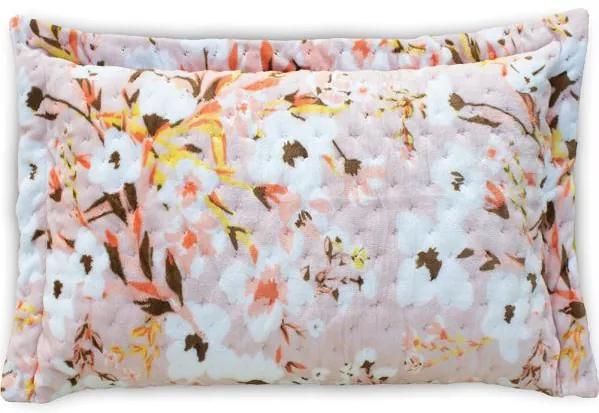 Porta Travesseiro Plush Floral Laranja 1 Peça